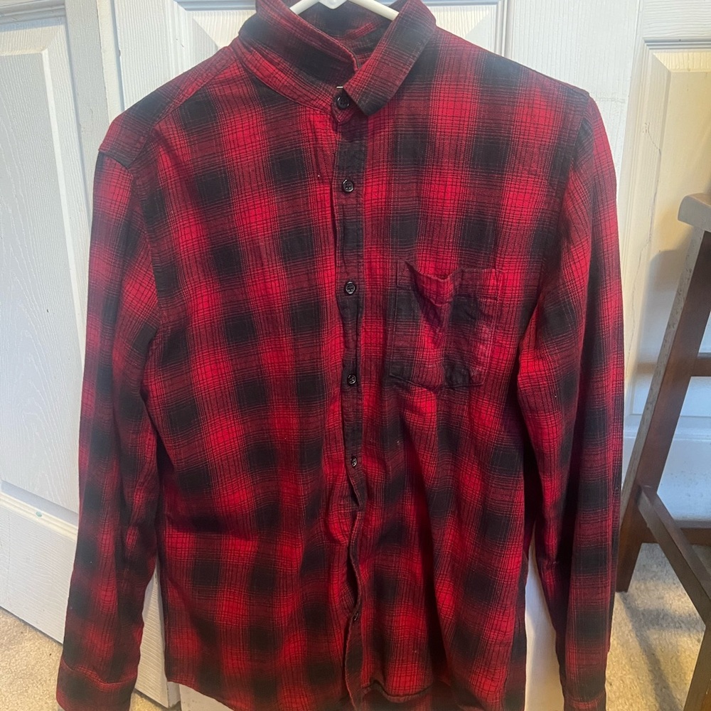 Forever 21 Red and Black Checkered Shirt